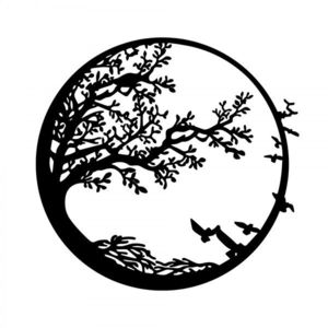 Kovová dekorácia na stenu Les 68x66 cm čierna vyobraziť