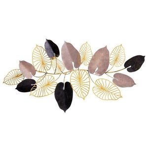 Kovová dekorácia na stenu Listy 120x61 cm viacfarebná vyobraziť