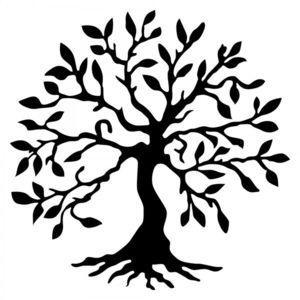 Kovová dekorácia na stenu Strom 60x60 cm čierny vyobraziť