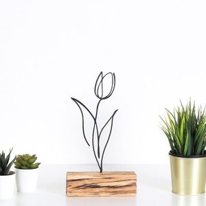 Kovová dekorácia Tulipán 30 cm čierna vyobraziť