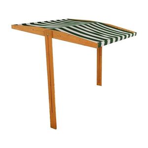 Baby Mix Strieška pre detské drevené pieskovisko 120 x 120 cm, zeleno-biela vyobraziť