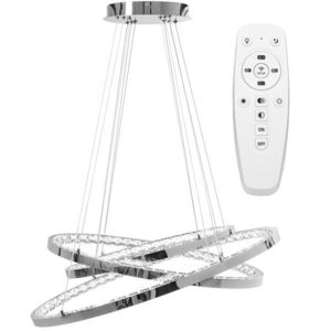 Krištálové stropné svietidlo LED na diaľkové ovládanie APP772-3CP strieborné vyobraziť
