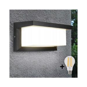 LED Vonkajšie nástenné svietidlo NEELY 1xE27/9W/230V 3000K IP54 antracit BW0296+BG0287 vyobraziť