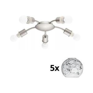 Eglo - LED Stropné svietidlo MY CHOICE 5xE14/4W/230V chróm/biela/čierna 1xEG31116+5xEG90252 vyobraziť