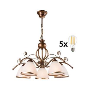Brilagi - LED Luster na reťazi ANTICO 5xE27/60W/230V bronz patina 8590828606642 vyobraziť