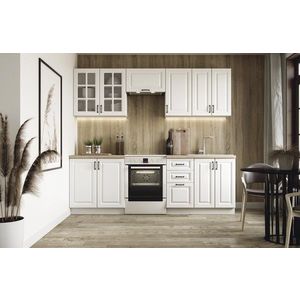 Kuchynská linka Elisia 240 cm biela/dub sonoma vyobraziť