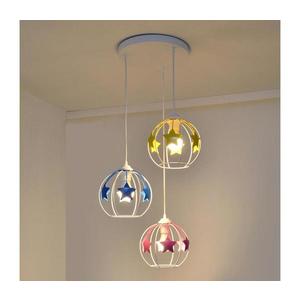 Detský luster na lanku STARS 3xE27/15W/230V modrá/ružová/žltá W-KD 1385/3 WT+MIX vyobraziť