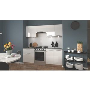 Kuchynská linka Marieta 200 cm dub sonoma/biely lesk vyobraziť