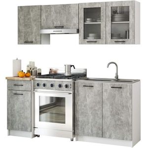 Kuchyňská linka Olivie 1, 8 m prosklená beton vyobraziť