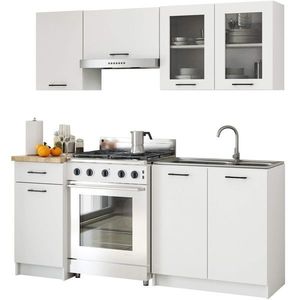 Kuchyňská linka Olivie 1, 8 m prosklená bílá/dub sonoma vyobraziť