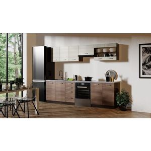 Kuchynská linka Rachel 260 cm akácia škoricová/dub Navara/wenge vyobraziť