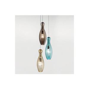 SIRU- Luster na lanku BIRILLO 3xE14/40W/230V hnedá/tyrkysová/béžová benátske sklo LS631-040ABR-TOR-VER vyobraziť