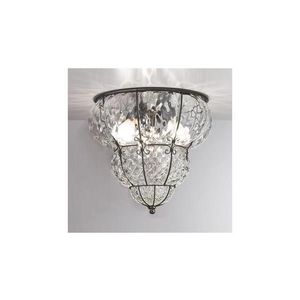 SIRU- Stropné svietidlo CLASSIC 3xE14/40W/230V pr. 25 cm číra/čierna benátske sklo MC259-020CRB vyobraziť