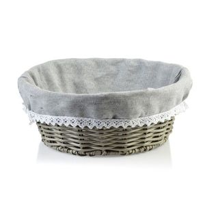 Kulatý košík na pečivo SINO 23x10 cm šedý vyobraziť