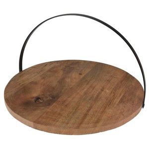 Kulatý podnos z mangového dřeva TRAYCO 38 cm hnědý vyobraziť