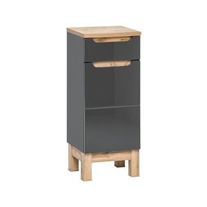 Kúpeľňová skrinka nízka Bali 810 1D 1S sivý grafit/dub votan vyobraziť