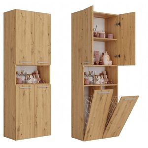 Kúpeľňová skrinka s 2 košmi na bielizeň NEL ART II dub artisan vyobraziť