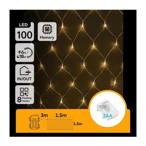 B.V. - LED Vonkajšia vianočná reťaz 100xLED/8 funkcií 4, 5x1, 5m IP44 teplá biela B10303K46 vyobraziť