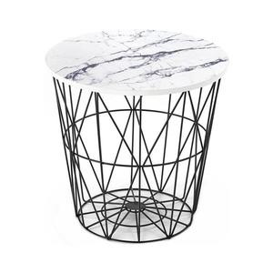 Halmar Konferenčný stolík HARISSA 41x42 cm čierna/biely dekor mramoru V-CH-HARISSA_B-LAW-BIAŁY vyobraziť