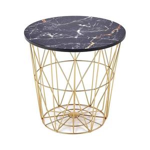 Halmar Konferenčný stolík HARISSA 41x42 cm zlatá/čierny dekor mramoru V-CH-HARISSA_G-LAW-CZARNY vyobraziť