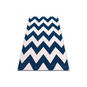 Kusový koberec SKETCH KANE modrý/biely - cikcak vyobraziť