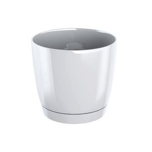 Kvetináč Coubi Round s miskou biely vyobraziť