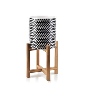 Kvetináč na stojane Ava I čierny so vzorom vyobraziť