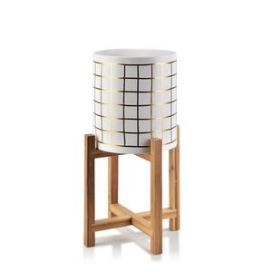 Kvetináč na stojane Ava I zlatý/biely vyobraziť