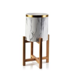 Květináč na stojanu Ava I bílý se vzorem vyobraziť