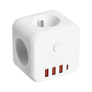 Rozbočovacia zásuvka s vypínačom LINEA 3x230V + 4xUSB A/C biela KGLCZW3U4B vyobraziť