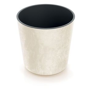 Květináč NURBI ROUNDED BETON EFFECT pískově žlutý vyobraziť