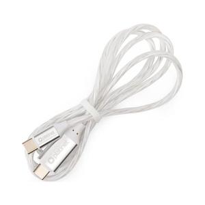 USB kábel USB-C / USB-C konektor s LED podsvietením 60W 1m biela PSCC1L vyobraziť