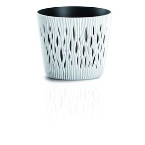 Kvetináč s vložkou Sandy Round biely vyobraziť