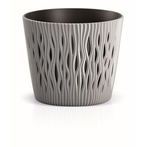Kvetináč s vložkou Sandy Round sivý kameň vyobraziť