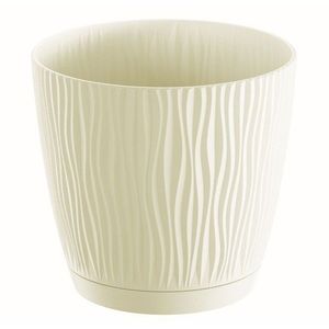 Kvetináč Sandy s miskou krémový vyobraziť