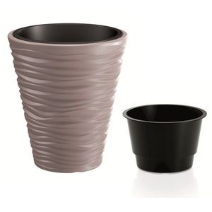 Kvetináč Small Sand s vložením svetlohnedý vyobraziť