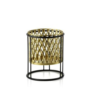 Květináč SWEN L V zlatý/černý vyobraziť