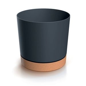 Květináč TUBOS PM s miskou antracitový/hnědý matný vyobraziť