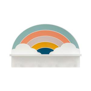 HowHomely Detská nástenná polica s vešiakmi dúha/pestrofarebná 203779 vyobraziť