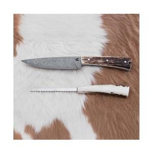 Jiří Čurda Lovecký damaškový nôž zarazák s pílkou 12 cm jelení paroh 522 vyobraziť