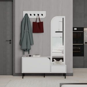 Moderní předsíňová stěna Houseland Mila bílá vyobraziť