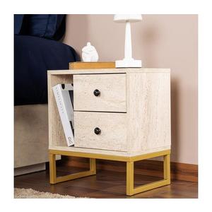 Nočný stolík GLIMMER 50x45, 2 cm béžová/zlatá 241NRD1410 vyobraziť