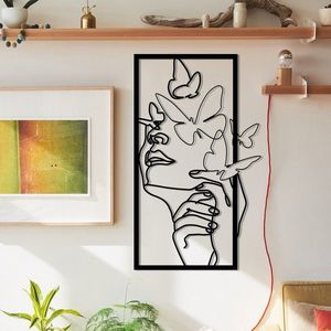 Nástěnná dekorace Butterfly Face Female černá vyobraziť