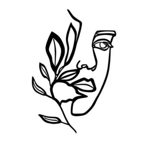 Nástěnná dekorace Woman Face černá vyobraziť