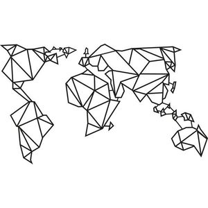 Nástěnná dekorace World Map III černá vyobraziť