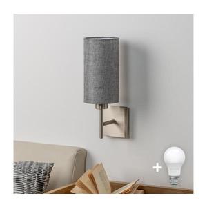 Eglo - LED Nástenné svietidlo TUNJA 1xE27/60W/230V matný chróm/šedá 1xEG32507+1xEG32501 vyobraziť