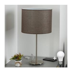 Eglo - LED Stolná lampa TUNJA 1xE27/60W/230V 38, 5 cm matný chróm/hnedá 1xEG32512+1xEG32491 vyobraziť