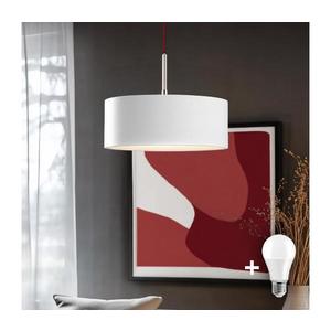 Eglo - LED Luster na lanku TUNJA 1xE27/60W/230V biela 1xEG32516+1xEG32471 vyobraziť