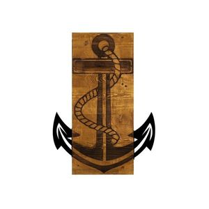 Nástenná drevená dekorácia ANCHOR hnedá/čierna vyobraziť