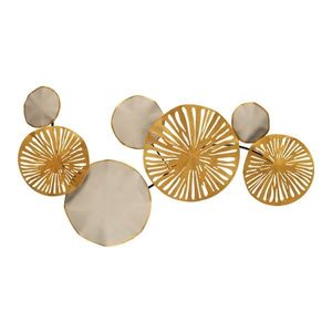 Nástěnná kovová dekorace ASTRID II 130 cm zlatá/šedá vyobraziť